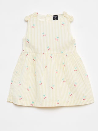 Vestido sin mangas de gasa de algodón