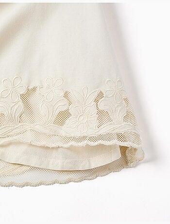 Vestido sin mangas de línea A con flores bordadas