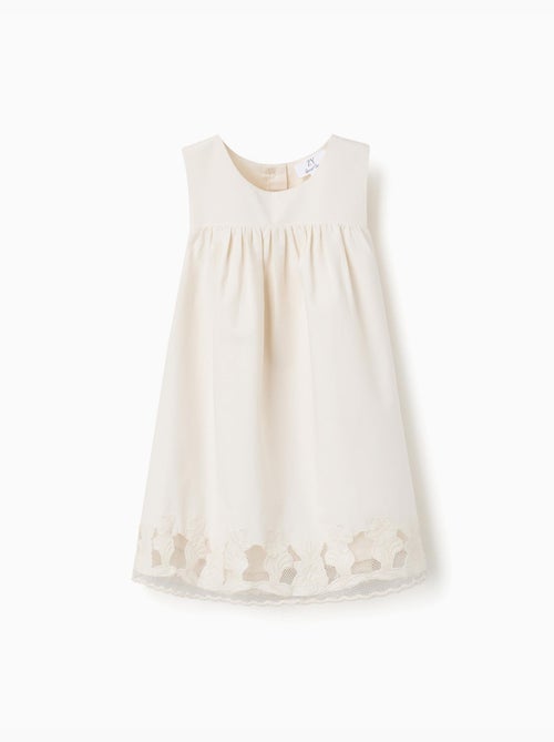 Vestido sin mangas de línea A con flores bordadas - Kiabi