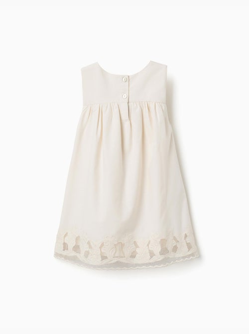Vestido sin mangas de línea A con flores bordadas - Kiabi