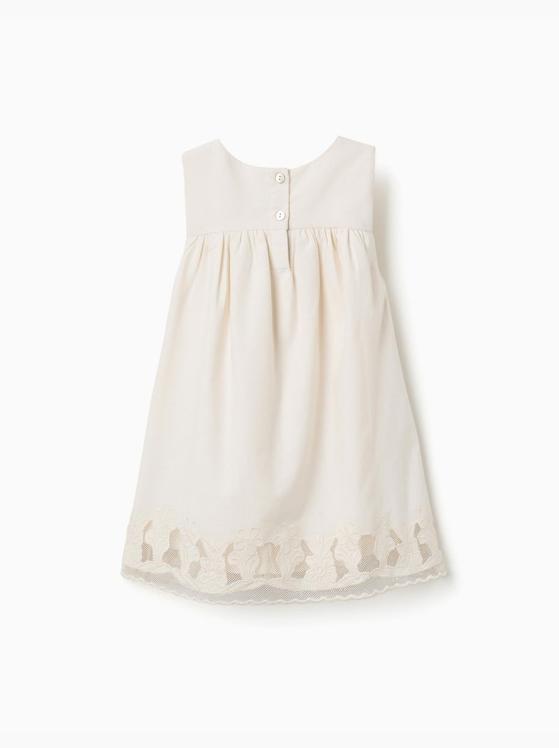 Vestido sin mangas de línea A con flores bordadas Blanco - Kiabi