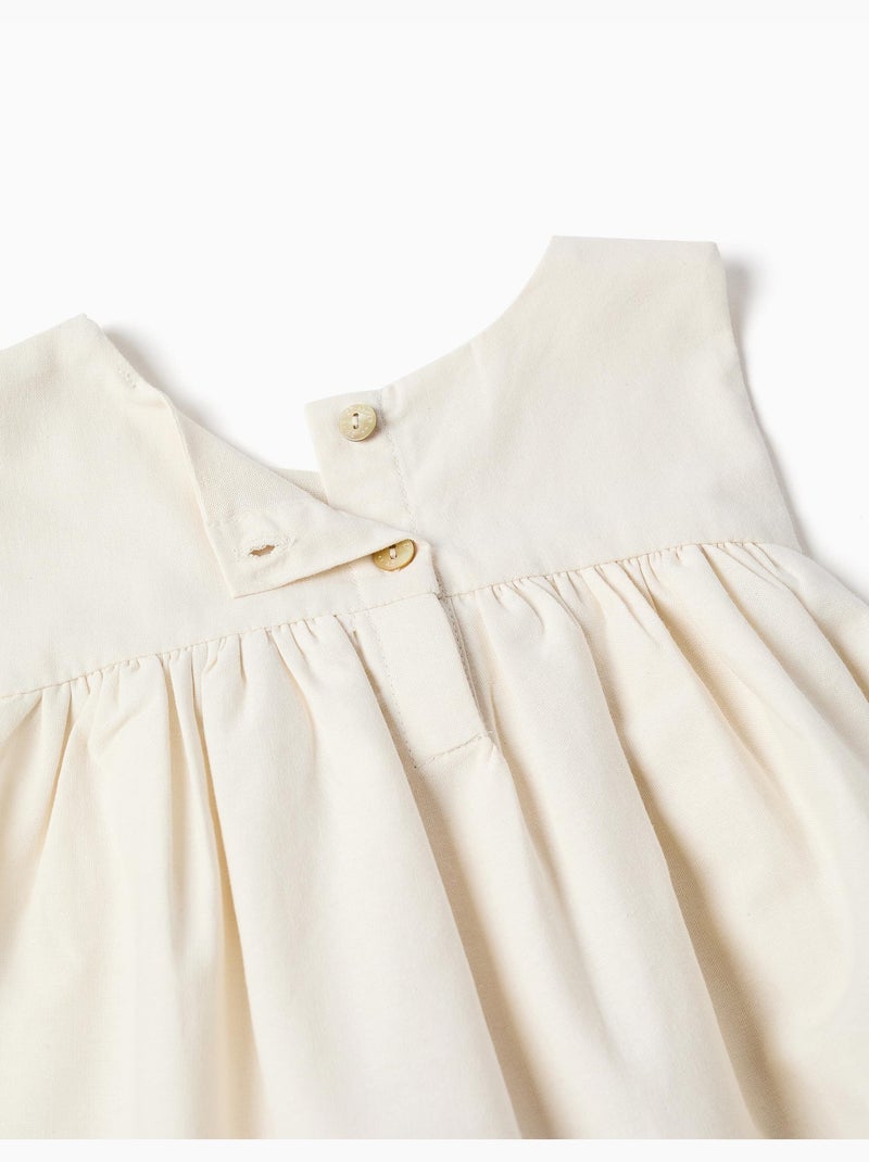 Vestido sin mangas de línea A con flores bordadas Blanco - Kiabi