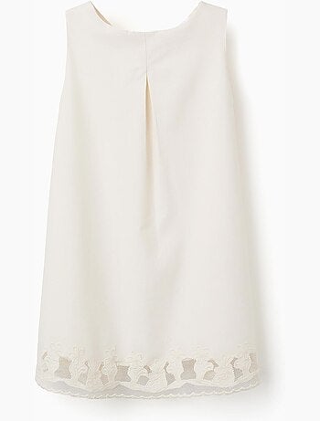Vestido sin mangas de línea A con flores bordadas