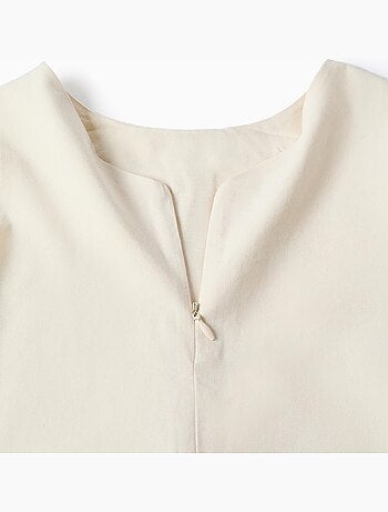 Vestido sin mangas de línea A con flores bordadas