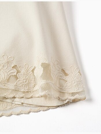 Vestido sin mangas de línea A con flores bordadas