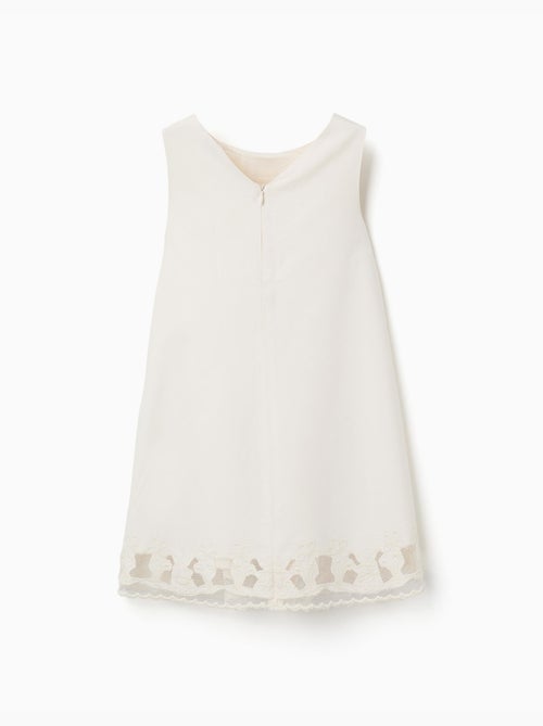 Vestido sin mangas de línea A con flores bordadas - Kiabi