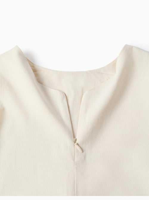 Vestido sin mangas de línea A con flores bordadas - Kiabi