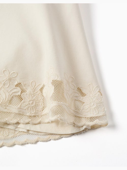 Vestido sin mangas de línea A con flores bordadas - Kiabi