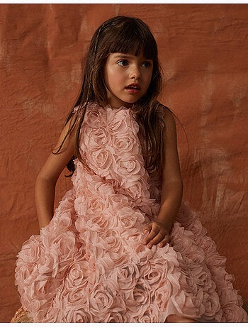 Vestido sin mangas de línea A con rosas