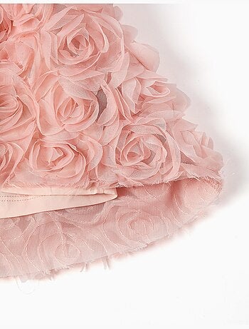 Vestido sin mangas de línea A con rosas