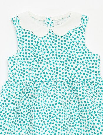 Vestido sin mangas de punto arrugado con motivo
