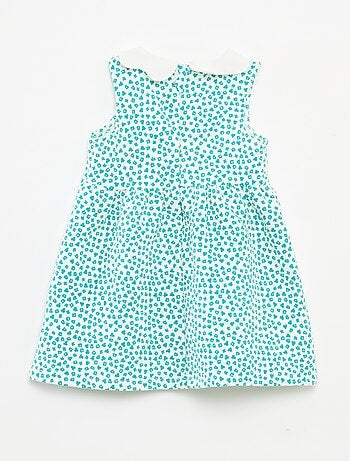 Vestido sin mangas de punto arrugado con motivo