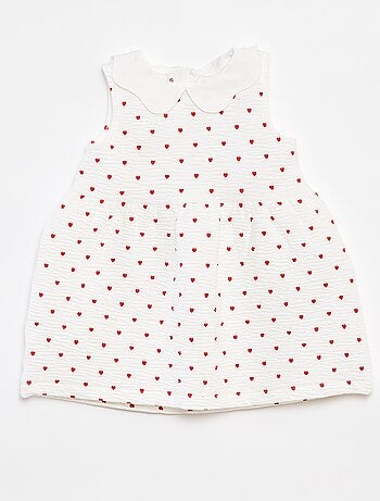 Vestido sin mangas de punto arrugado con motivo