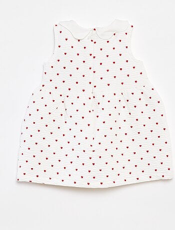 Vestido sin mangas de punto arrugado con motivo