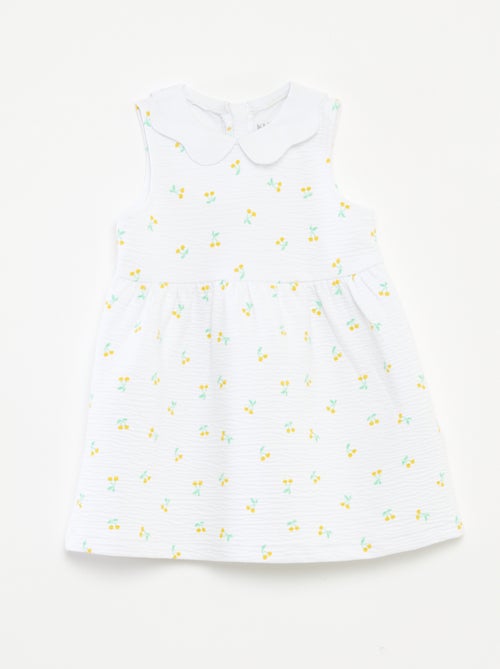 Vestido sin mangas de punto arrugado con motivo - Kiabi