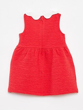 Vestido sin mangas de punto arrugado con motivo