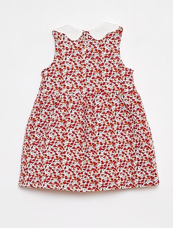 Vestido sin mangas de punto arrugado con motivo