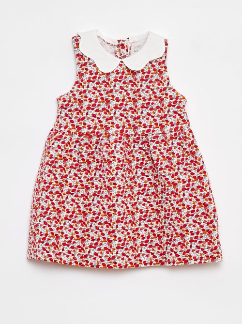 Vestido sin mangas de punto arrugado con motivo - Kiabi