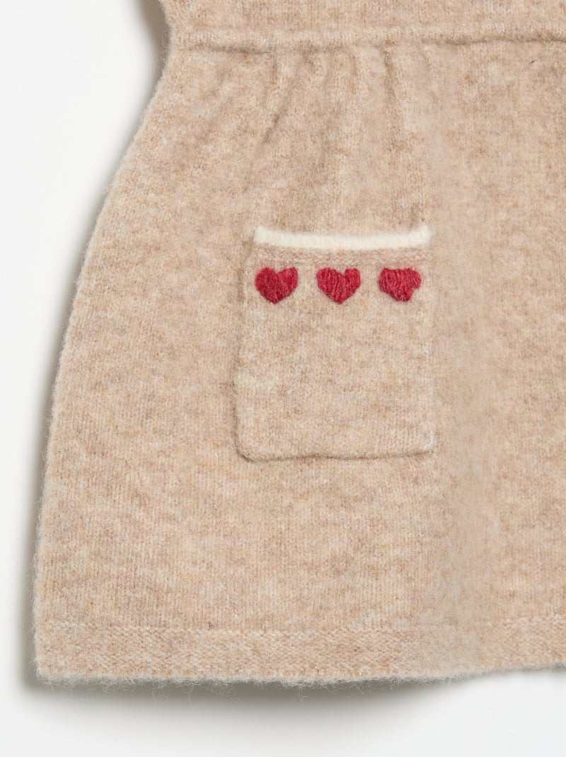 Vestido sin mangas de punto Beige - Kiabi