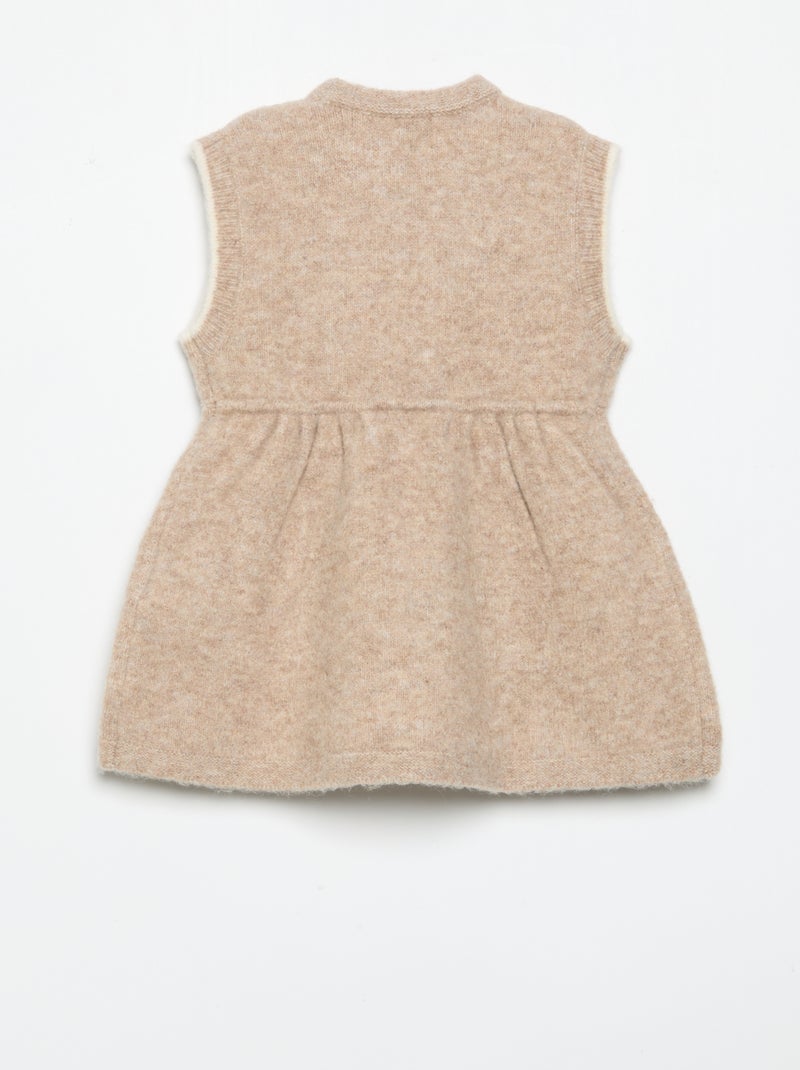 Vestido sin mangas de punto Beige - Kiabi