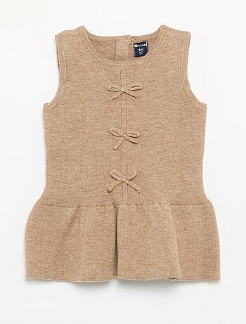 Vestido sin mangas de punto con lazos