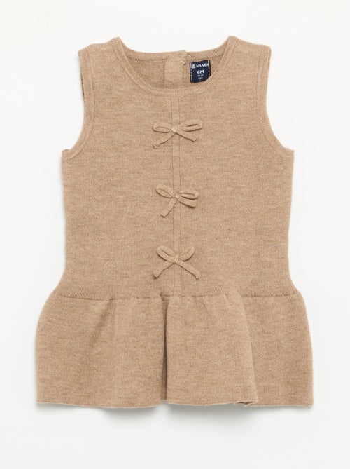 Vestido sin mangas de punto con lazos - Kiabi