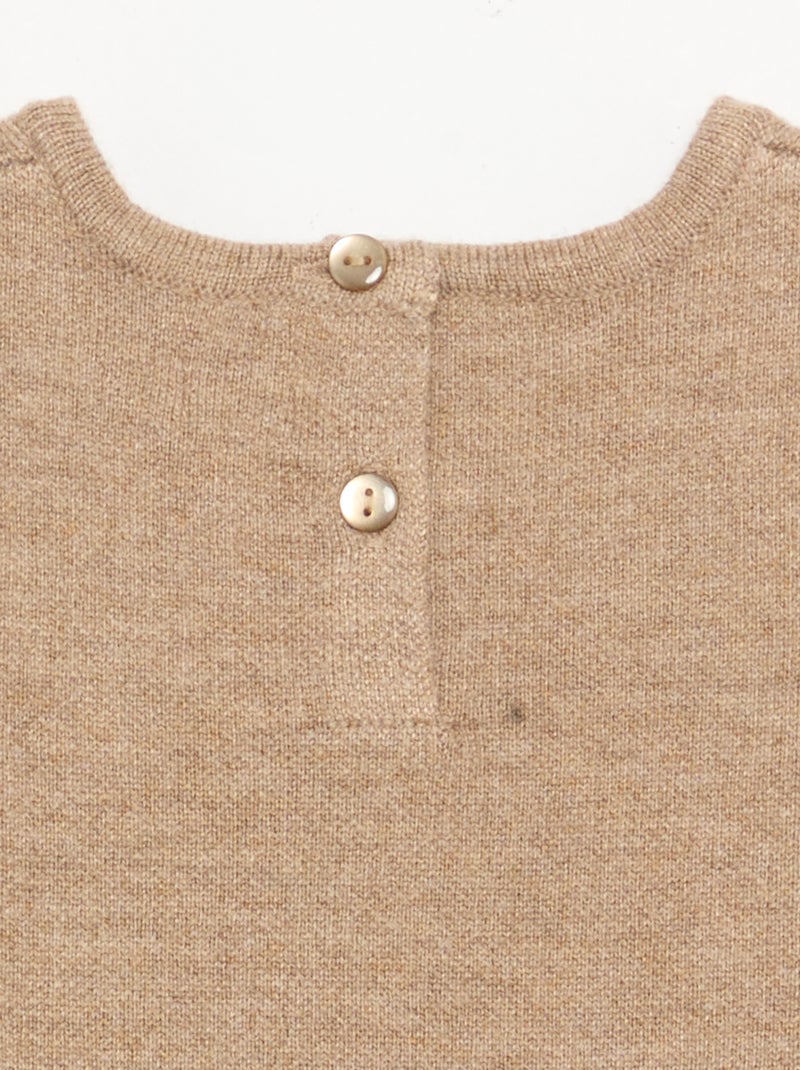 Vestido sin mangas de punto con lazos Beige - Kiabi