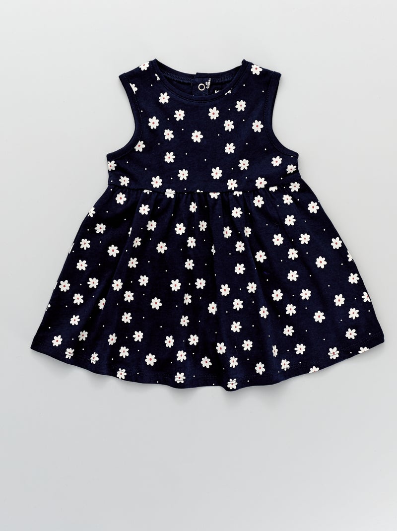 Vestido sin mangas de punto estampado 'flores' AZUL - Kiabi