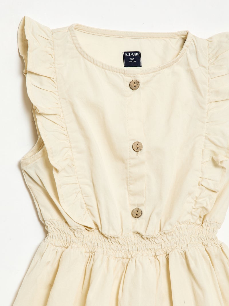 Vestido sin mangas de tejido ligero Blanco - Kiabi