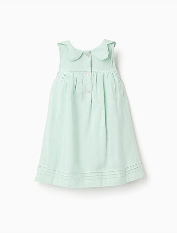 Vestido sin mangas en algodón y lino