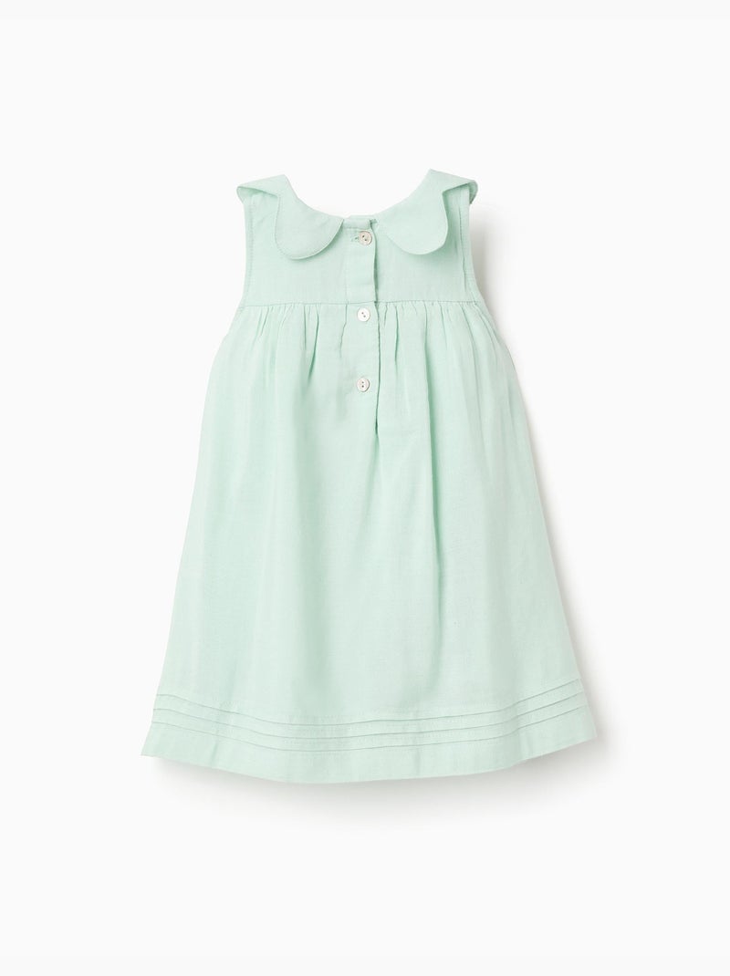 Vestido sin mangas en algodón y lino Verde claro - Kiabi