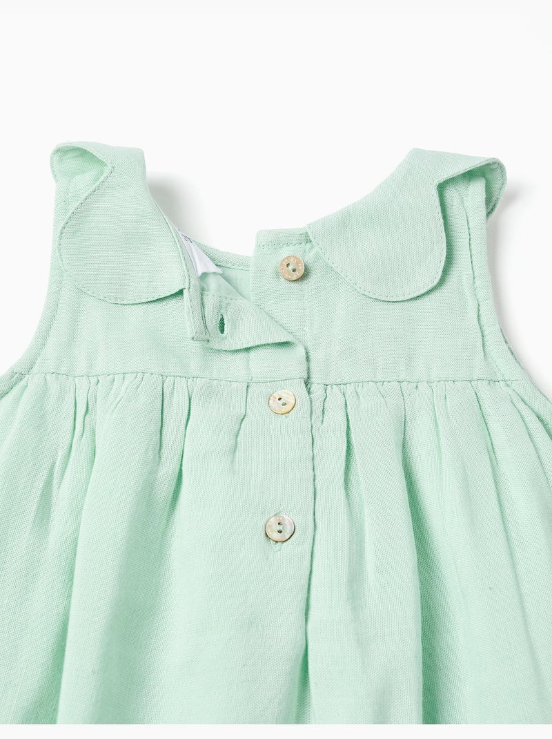 Vestido sin mangas en algodón y lino Verde claro - Kiabi
