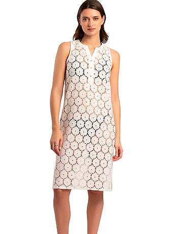 Vestido Sin Mangas Encaje Beach Flowers para Mujer
