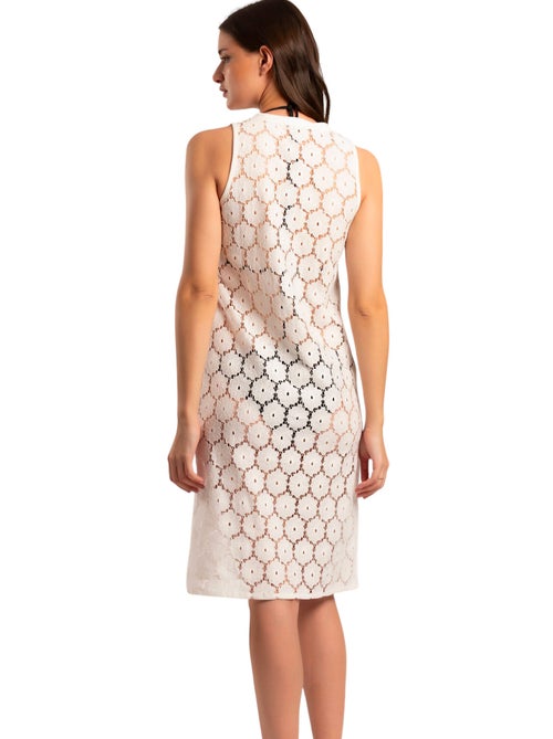 Vestido Sin Mangas Encaje Beach Flowers para Mujer - Kiabi Vestido Sin Mangas Encaje Beach Flowers para Mujer - Kiabi