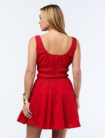 Vestido smock con volantes