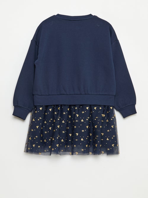 Vestido sudadera con efecto 2 en 1 en el bajo 'Minnie' 'Disney' - Kiabi