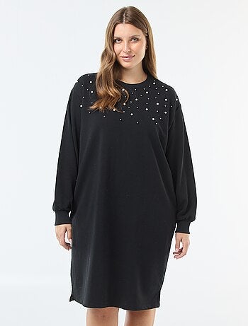 Vestido sudadera con perlas de fantasía 'Only Carmakoma'