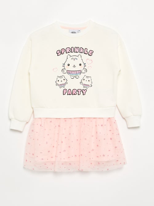 Vestido sudadera de felpa y tul 'Gabby y la casa mágica' - Kiabi
