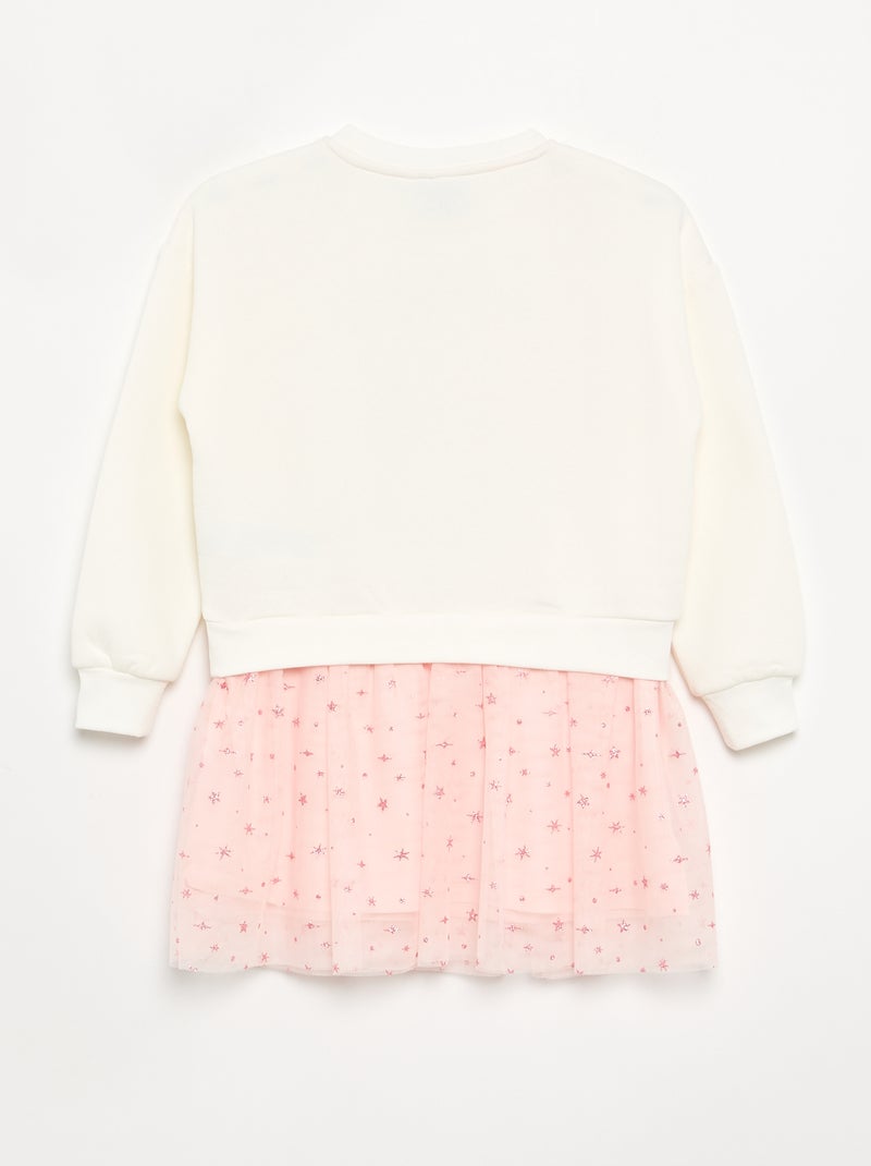 Vestido sudadera de felpa y tul 'Gabby y la casa mágica' Blanco - Kiabi