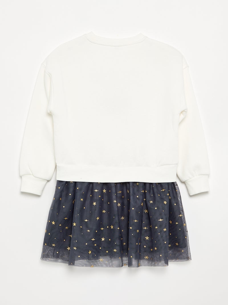 Vestido sudadera de felpa y tul 'Minnie' 'Disney' Blanco - Kiabi
