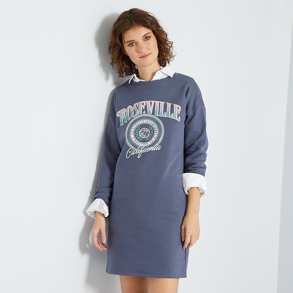 Vestido sudadera estampado Mujer talla 34 a 48 - gris - Kiabi - 12,00€