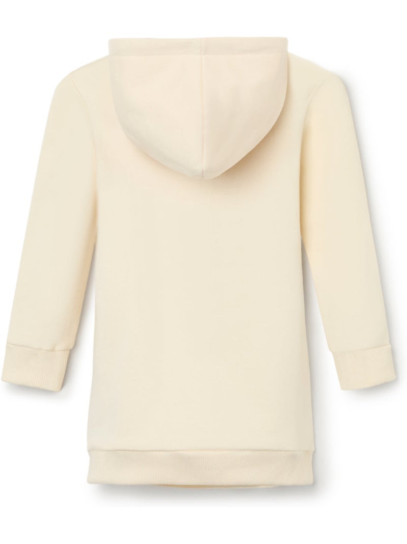 Vestido Sudadera Niña Con Capucha y Estampado Divertido Beige - Kiabi