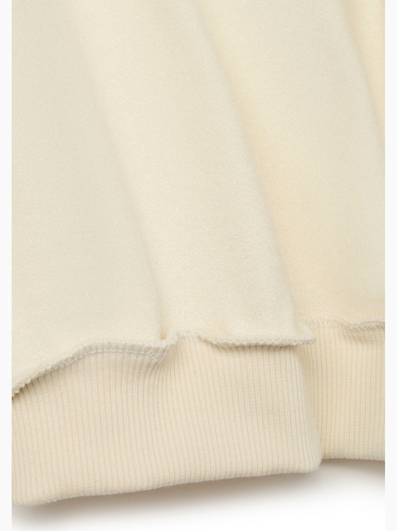 Vestido Sudadera Niña Con Capucha y Estampado Divertido Beige - Kiabi