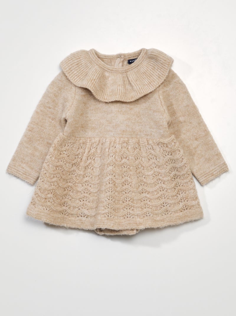 Vestido tipo body de punto BEIGE - Kiabi
