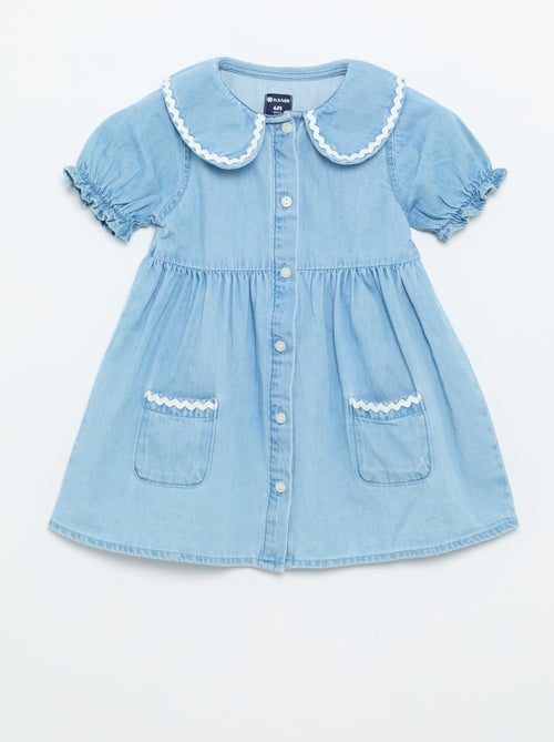 Vestido tipo camisa de manga corta - Kiabi