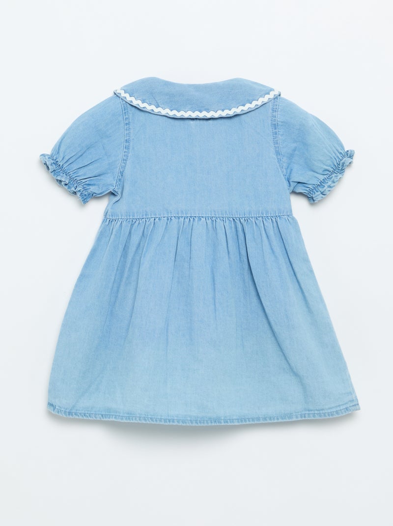 Vestido tipo camisa de manga corta Azul - Kiabi
