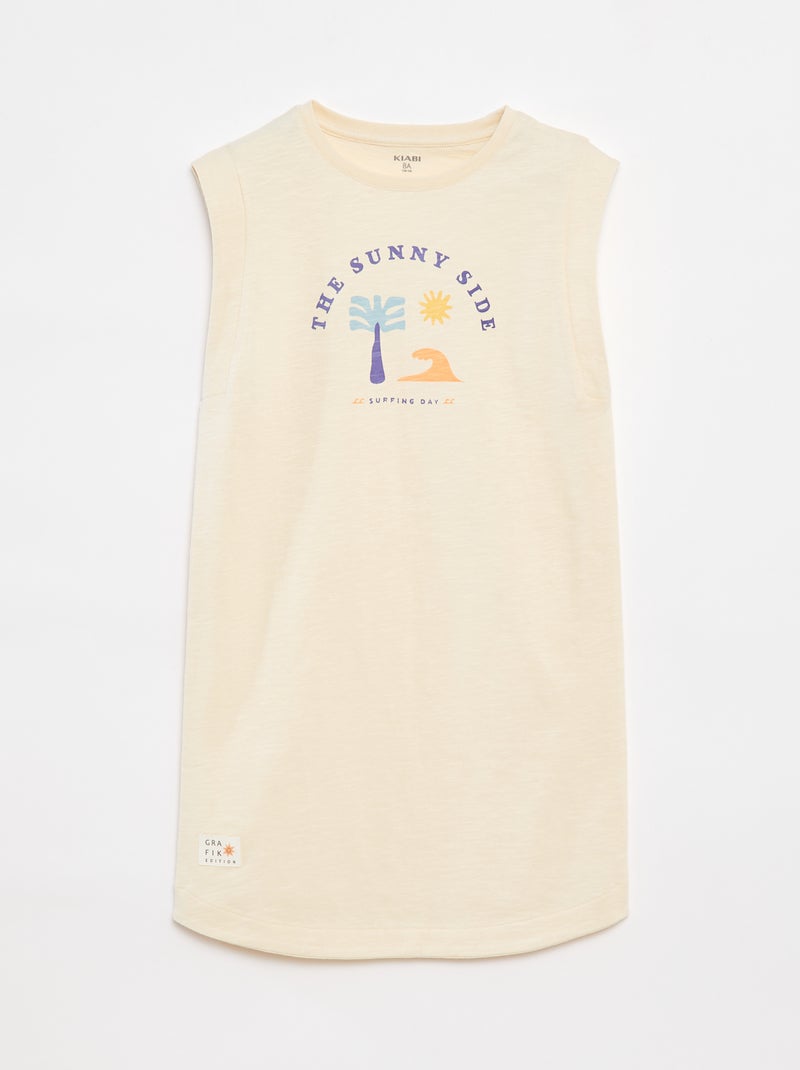 Vestido tipo camiseta - Grafik Edition BLANCO - Kiabi