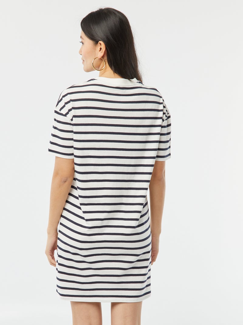 Vestido tipo camiseta de algodón BLANCO - Kiabi