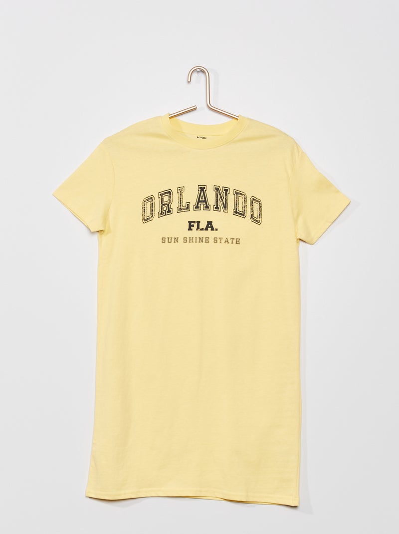 Vestido tipo camiseta de punto AMARILLO - Kiabi