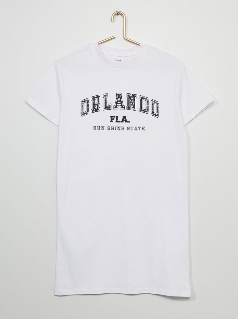 Vestido tipo camiseta de punto BLANCO - Kiabi